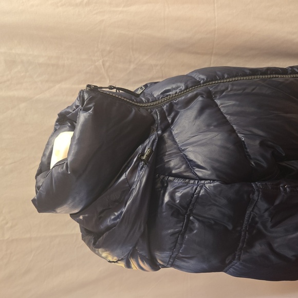 S13 New York Kylie Gloss Hooded Down Puffer Jacket Navy Womens Size Medium - Picture 4 of 12